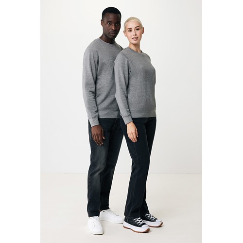 antracita claro moteado IQONIQ Etosha Sudadera Cuello Redondo Light Weight Algodón R