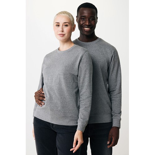 antracita claro moteado IQONIQ Etosha Sudadera Cuello Redondo Light Weight Algodón R