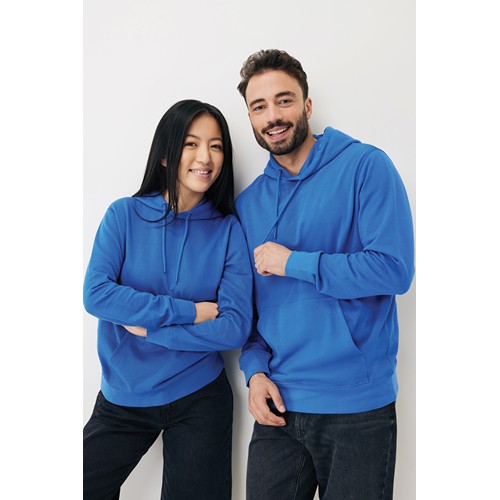 azulón IQONIQ Rila Sudadera Capucha Light Weight Algodón Reciclado