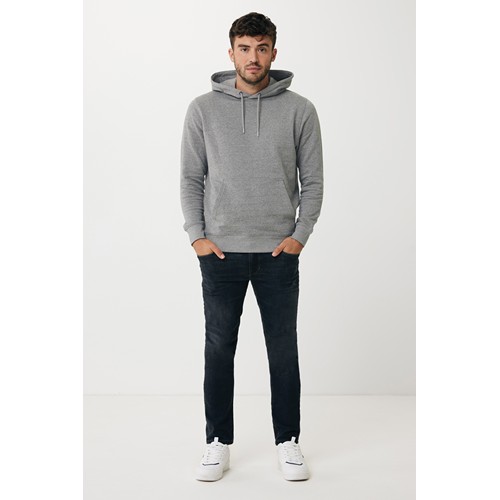 antracita claro moteado IQONIQ Rila Sudadera Capucha Light Weight Algodón Reciclado