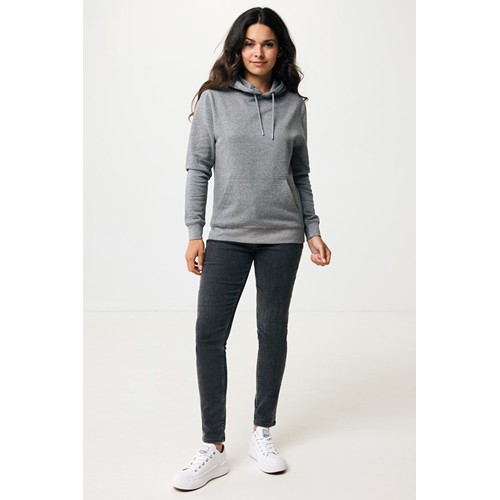 antracita claro moteado IQONIQ Rila Sudadera Capucha Light Weight Algodón Reciclado