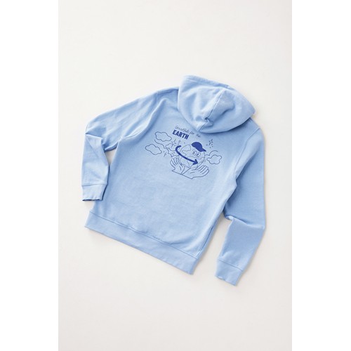 azul celeste IQONIQ Rila Sudadera Capucha Light Weight Algodón Reciclado