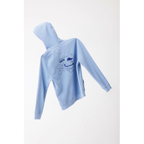 azul celeste IQONIQ Rila Sudadera Capucha Light Weight Algodón Reciclado