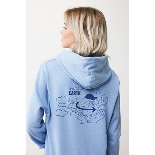 azul celeste IQONIQ Rila Sudadera Capucha Light Weight Algodón Reciclado