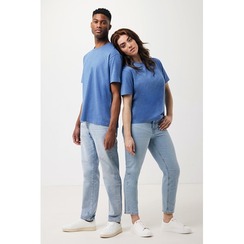 azul chiné IQONIQ Teide Camiseta Boxy Fit Algodón Reciclado