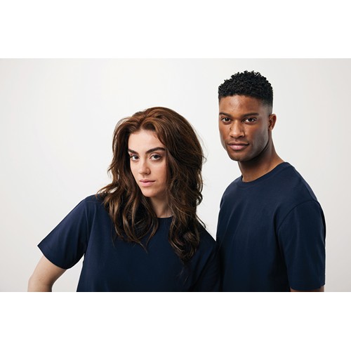 azul marino IQONIQ Teide Camiseta Boxy Fit Algodón Reciclado