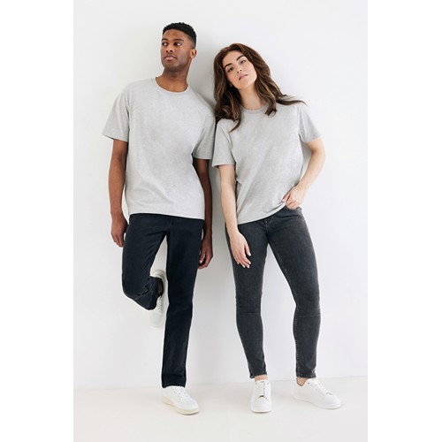 gris chiné IQONIQ Teide Camiseta Boxy Fit Algodón Reciclado