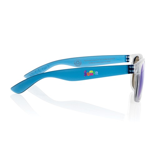 blue Gafas de sol con lentes de espejo de PC reciclado Gleam RCS