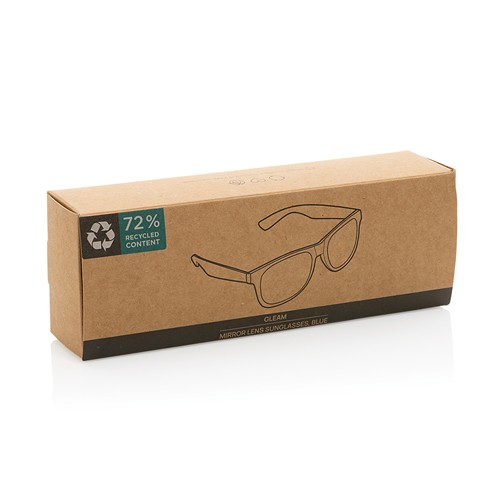 blue Gafas de sol con lentes de espejo de PC reciclado Gleam RCS