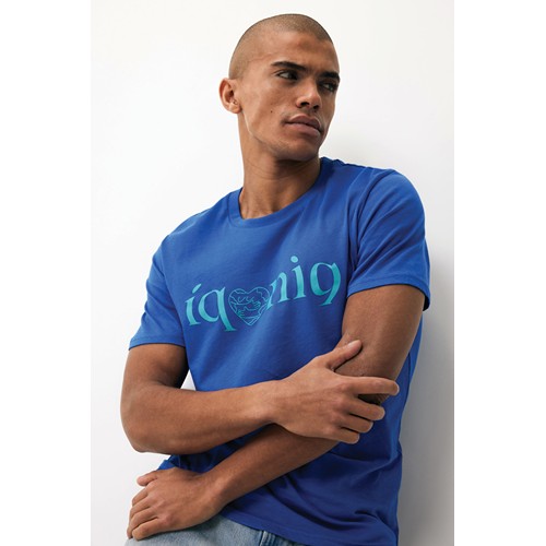 azulón IQONIQ Brett Camiseta Medium Weight Algodón Reciclado