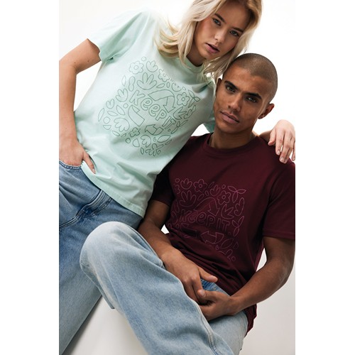 burdeos IQONIQ Brett Camiseta Medium Weight Algodón Reciclado