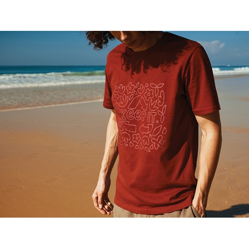 burdeos IQONIQ Brett Camiseta Medium Weight Algodón Reciclado