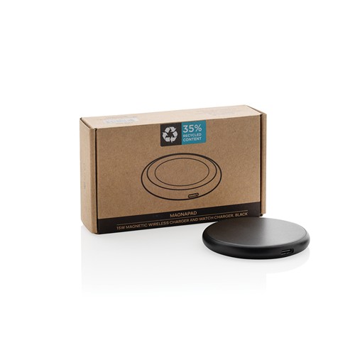 black Cargador magnético Magnapad 15W rplastic RCS 3 en 1