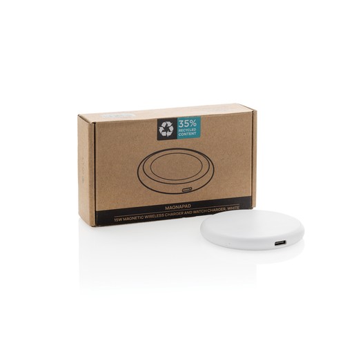 white Cargador magnético Magnapad 15W rplastic RCS 3 en 1