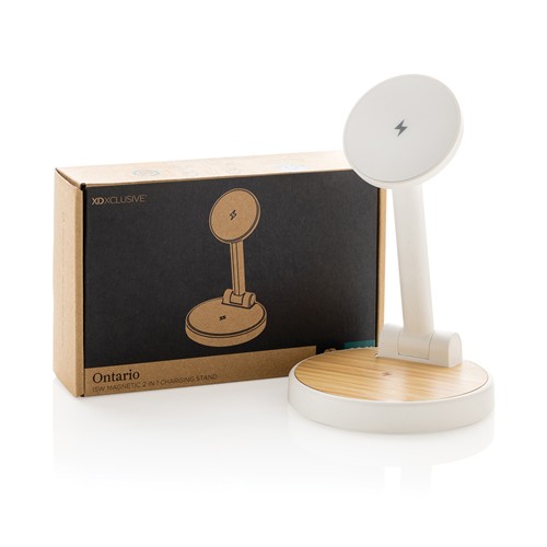 white Cargador magnético 15W Ontario RCS rplastic 2 en 1