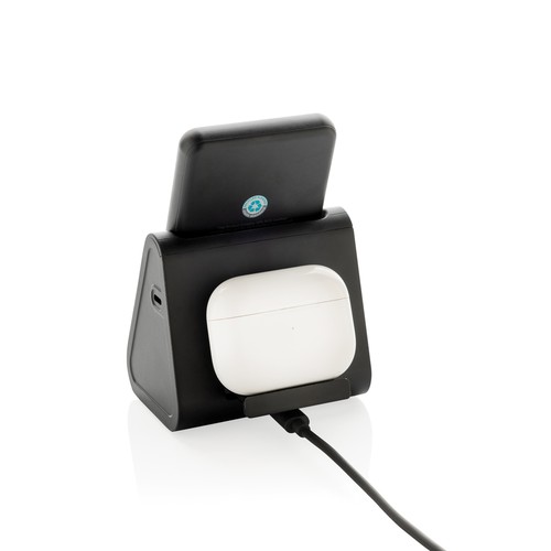 Cargador Powerbase 3 en 1 de plástico reciclado  RCS