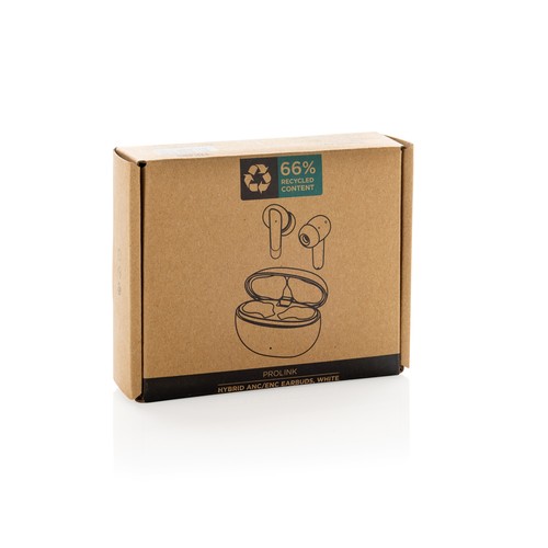 Auriculares híbridos ANC/ENC  plástico reciclado Prolink RCS