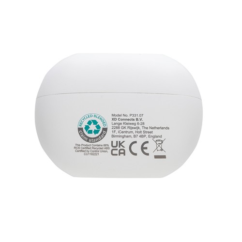 white Auriculares híbridos Prolink ANC/ENC plástico reciclado RCS