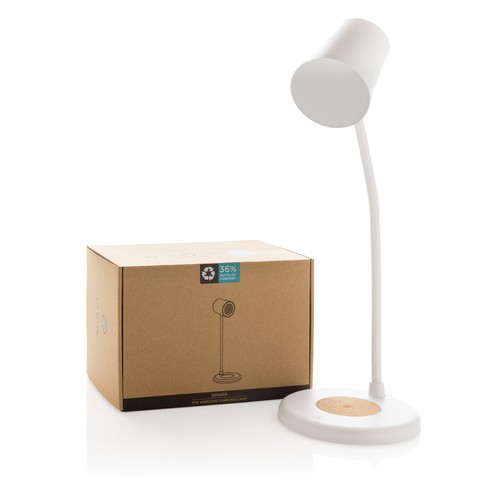 Zenara RCS recycled plastic and cork 15W wireless desk lamp Zenara RCS recycled plastic and cork 15W wireless desk lamp