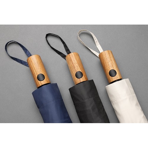 Mini parapluie 21" à ouverture auto en bois d'acacia Kaycey - 8