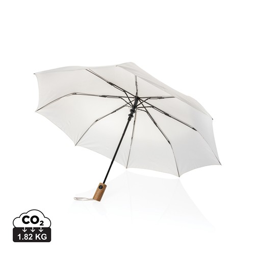 Mini parapluie 21" à ouverture auto en bois d'acacia Kaycey - 1