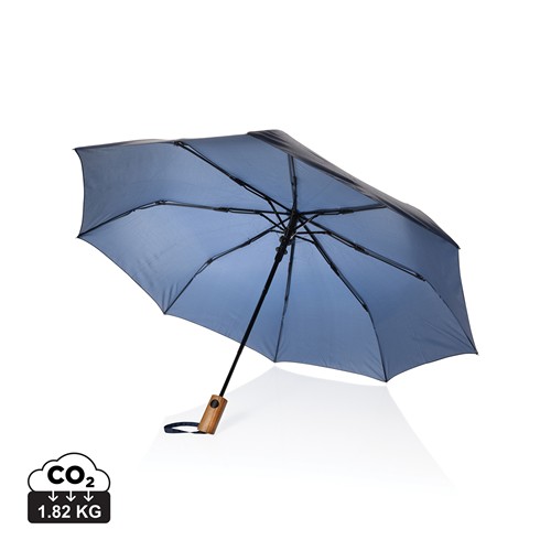 Mini parapluie 21" à ouverture auto en bois d'acacia Kaycey - 1