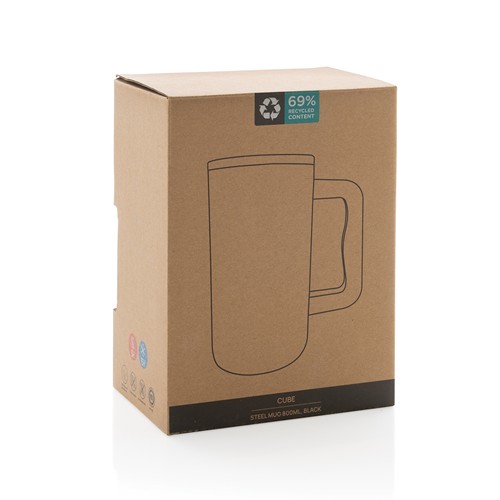 black Taza Cube de acero reciclado RCS 800 ml