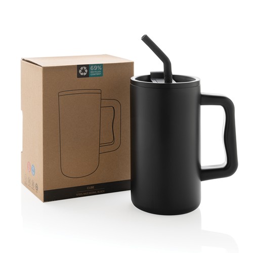 black Taza Cube de acero reciclado RCS 800 ml