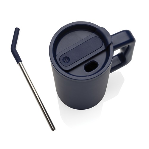 azul marino Taza Cube de acero reciclado RCS 800 ml