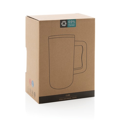 white Taza Cube de acero reciclado RCS 800 ml