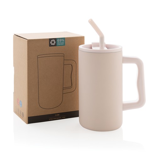 pink Taza Cube de acero reciclado RCS 800 ml