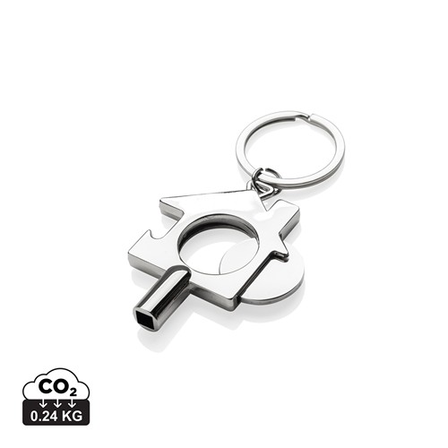 Porte-clés 3 en 1 en alliage de zinc recyclé RCS - 1