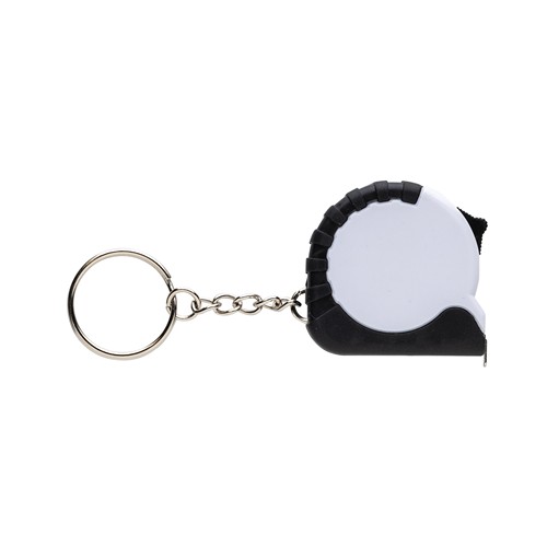 white Llavero con cinta de 1m de ABS reciclado MeasureMate RCS