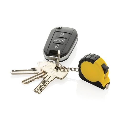 yellow Llavero con cinta de 1m de ABS reciclado MeasureMate RCS