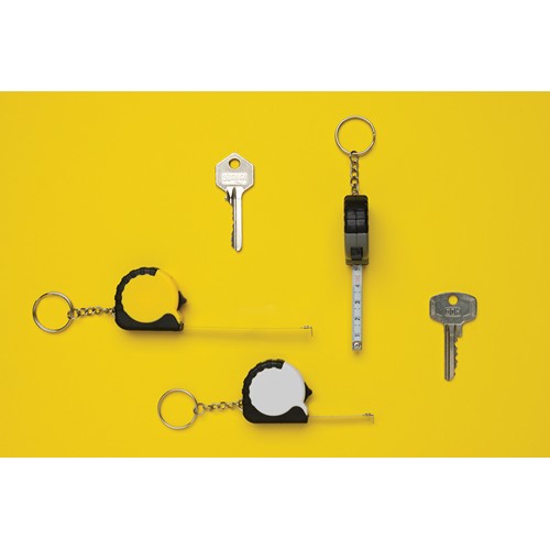 yellow Llavero con cinta de 1m de ABS reciclado MeasureMate RCS