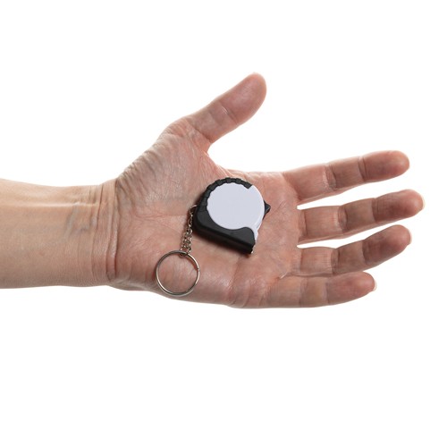 white Llavero con cinta de 1m de ABS reciclado MeasureMate RCS