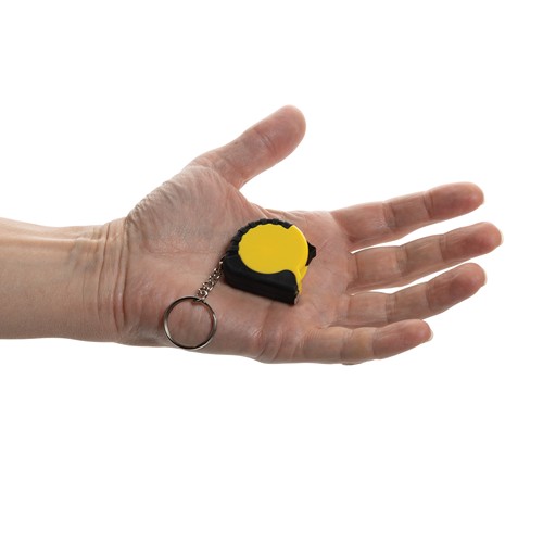 yellow Llavero con cinta de 1m de ABS reciclado MeasureMate RCS