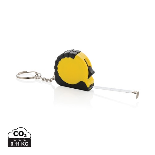 yellow Llavero con cinta de 1m de ABS reciclado MeasureMate RCS