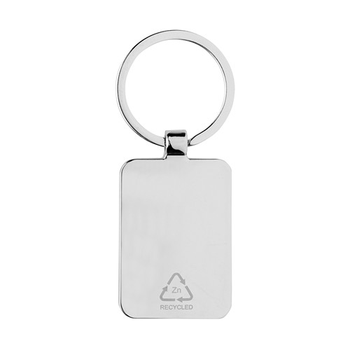 Porte-clés rectangle en alliage de zinc RCS et bambou - 5