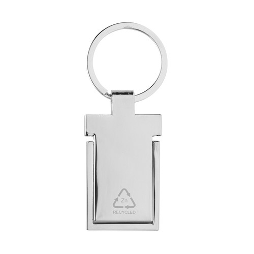 plateado Llavero-soporte para teléfono de aleación de zinc reciclado