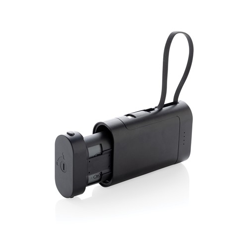 black Powerbank con batería extraíble CycleCell de 10.000 mah