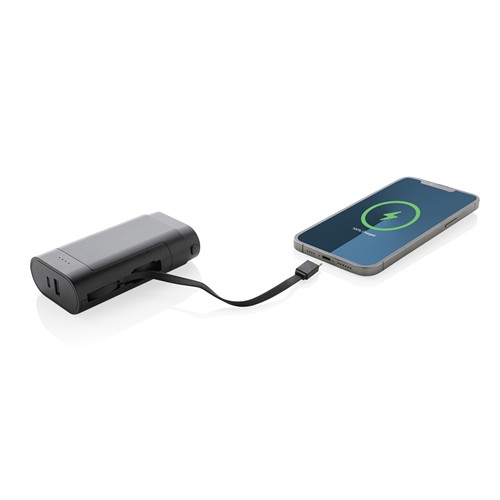 black Powerbank con batería extraíble CycleCell de 10.000 mah