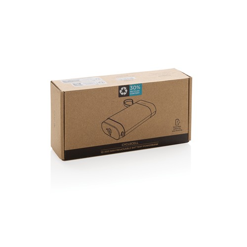 black Powerbank con batería extraíble CycleCell de 10.000 mah