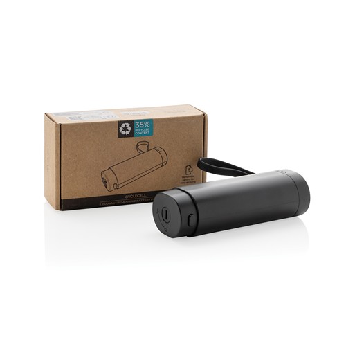 black Batería externa extraíble CycleCell de 5000 mah