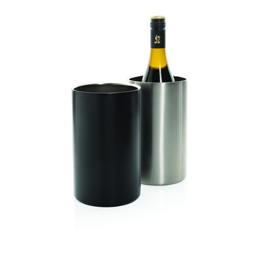 black Cubo Vino de acero inoxidable reciclado certificado