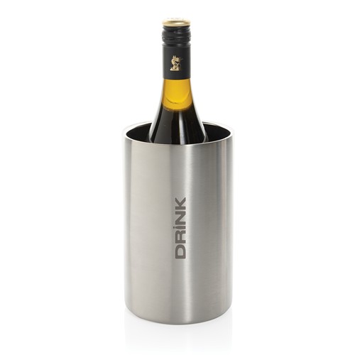 plateado Cubo Vino de acero inoxidable reciclado certificado