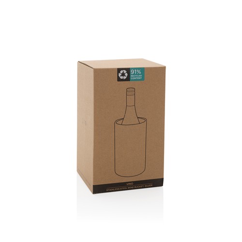 plateado Cubo Vino de acero inoxidable reciclado certificado