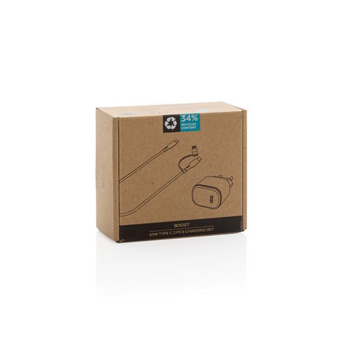 black Set de carga 2 piezas Boost RCS PET reciclado 20W tipo C