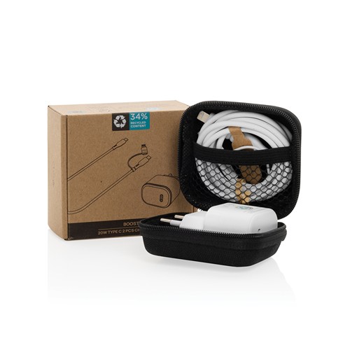 black Set de carga 2 piezas Boost RCS PET reciclado 20W tipo C