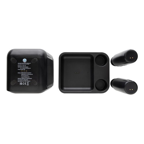 black Set karaoke de plástico reciclado Singvibe RCS con doble mic